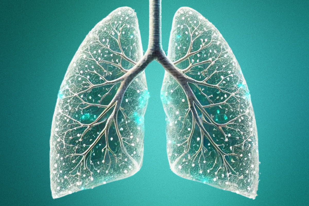 Graphic of lungs with fibrosis